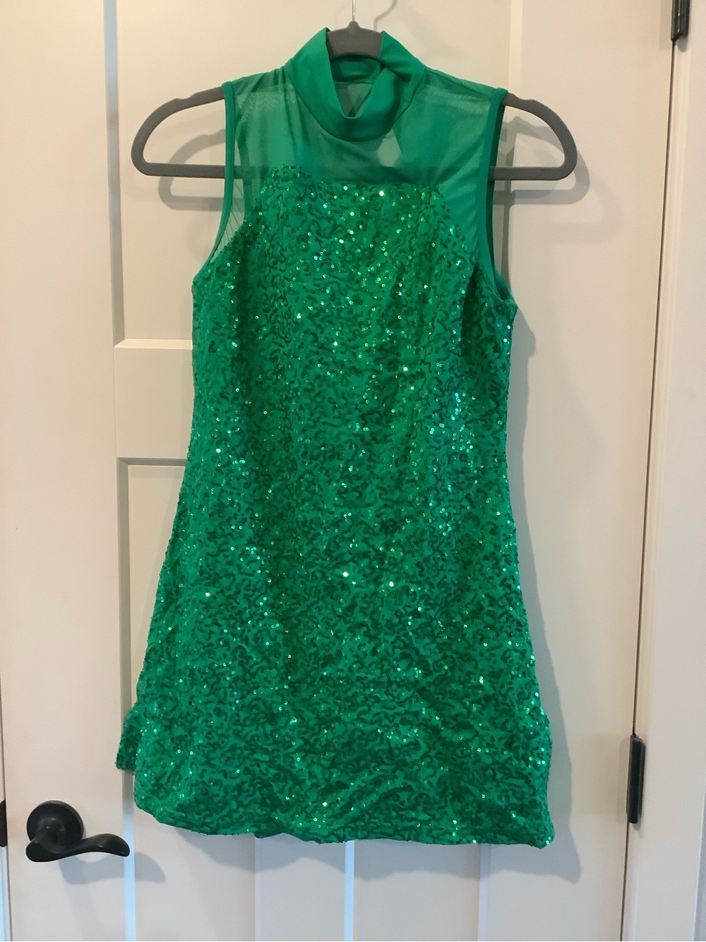 balera Emerald Green Sequin Mock Neck Dress